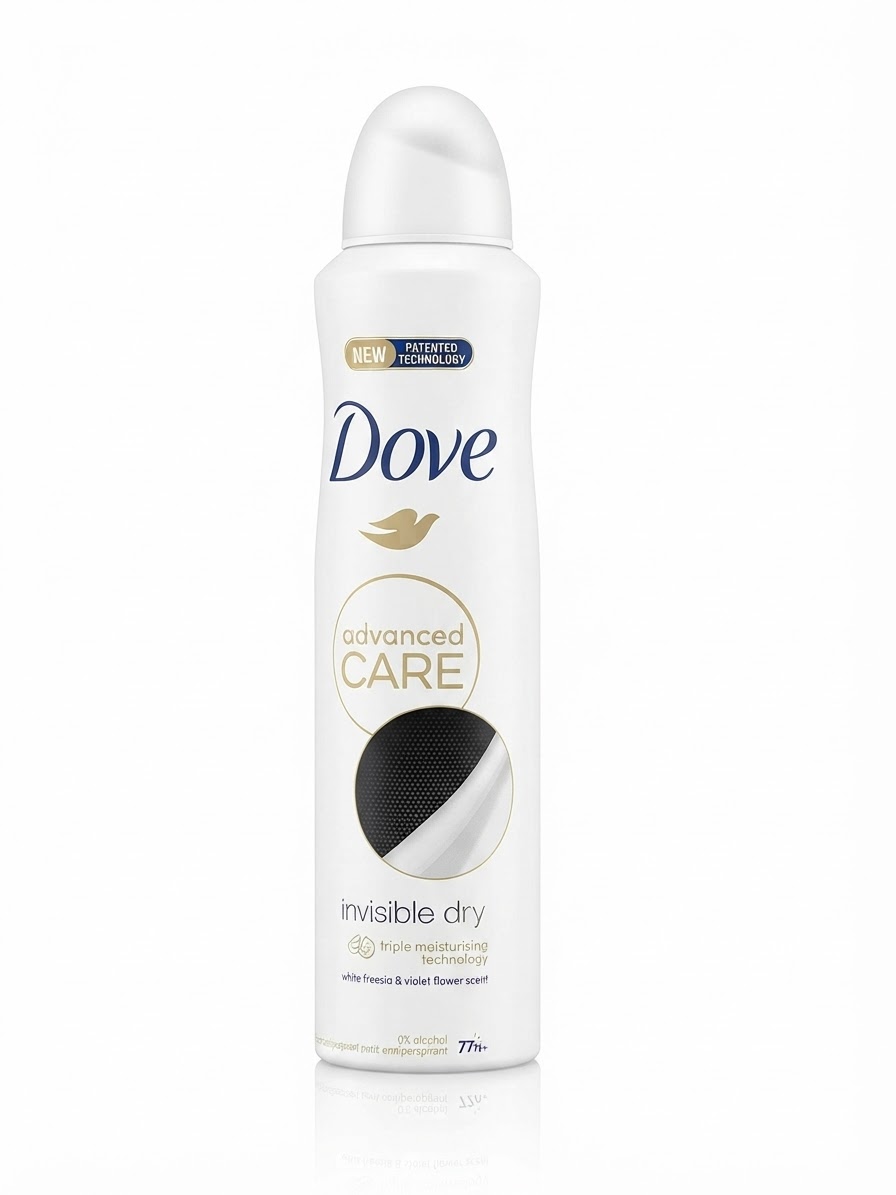 اسپری داو ضدتعریق مدل سفید مشکی INVISIBLE DRY 250ml