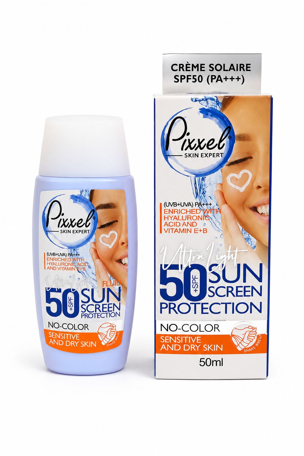 ضد آفتاب بدونه رنگ از برند پیکسل با Spf50 مناسب پوست خشک و نرمال حساس